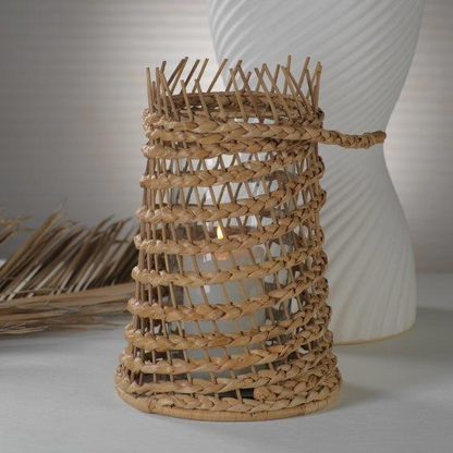 Puglia Seagrass Braided Hurricane - Lantern by Carlyle Avenue