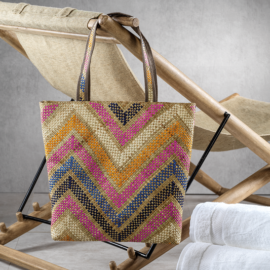 Mia All Purpose Bag - Large Multicolor Zigzag