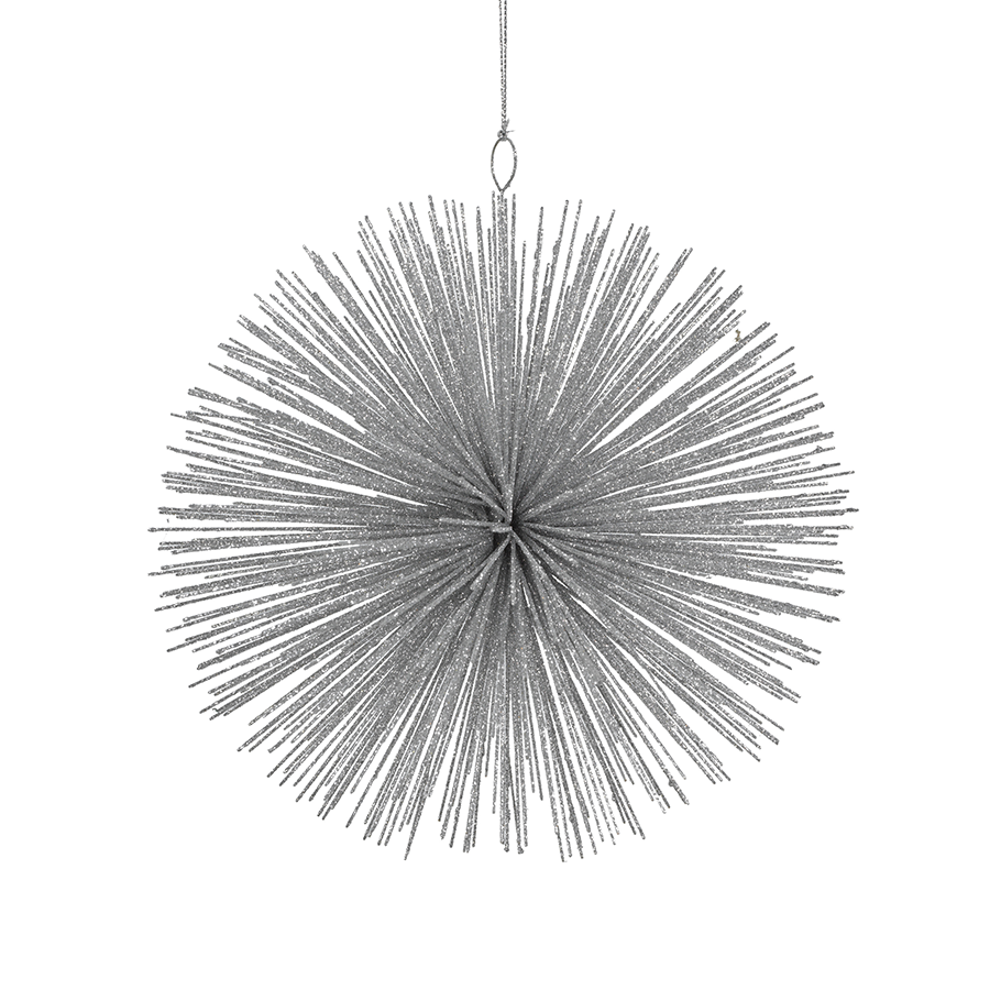 Wire Star Burst Ornament - Silver