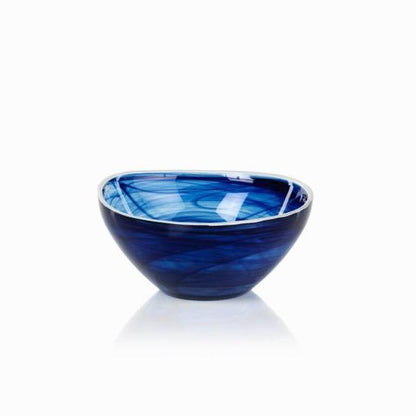 Monte Carlo Alabaster Glass Bowl - Indigo - Bowls by Carlyle Avenue