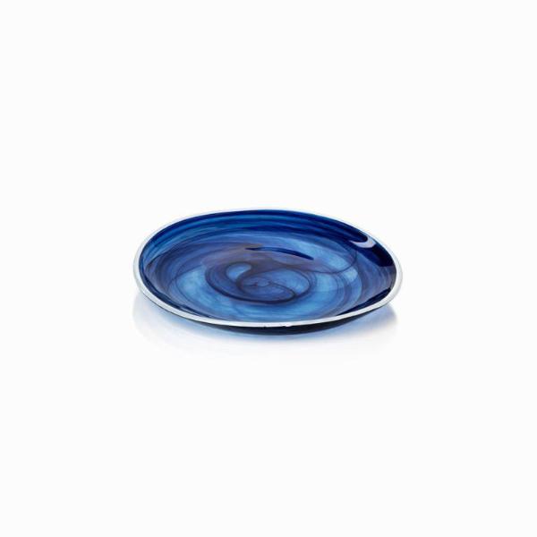 Monte Carlo Alabaster Glass Plate - Indigo - CARLYLE AVENUE