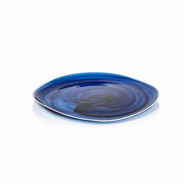 Monte Carlo Alabaster Glass Plate - Indigo - CARLYLE AVENUE