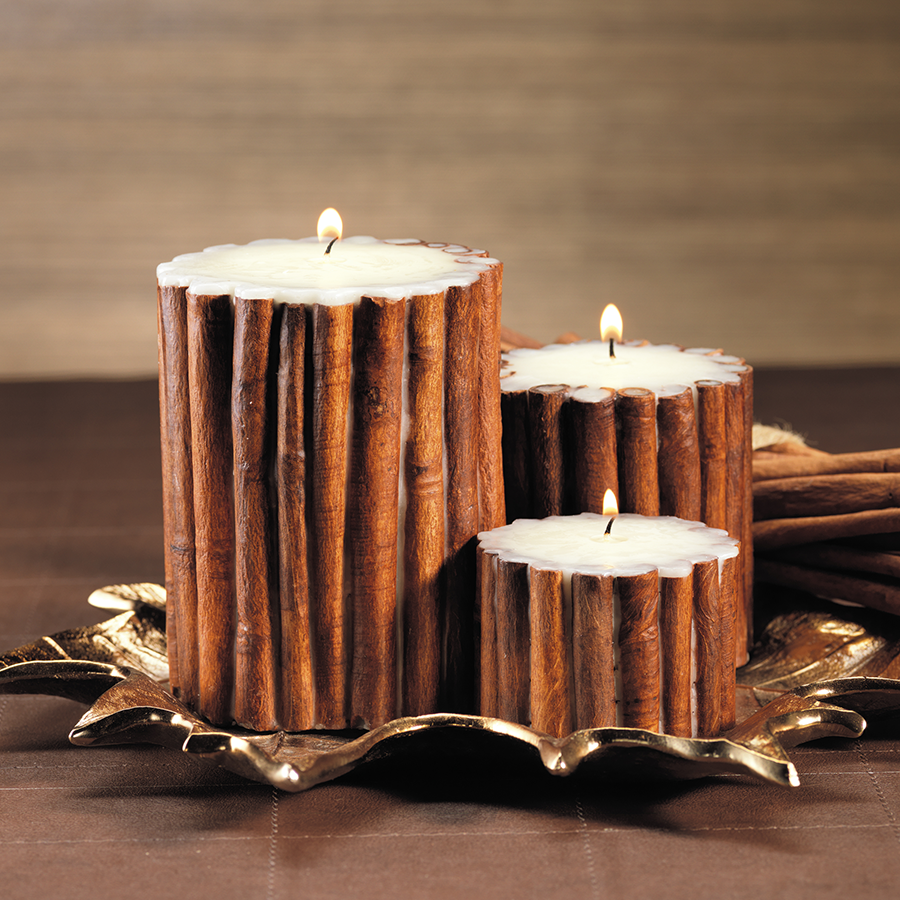 Orange Cinnamon Scented Pillar Candle