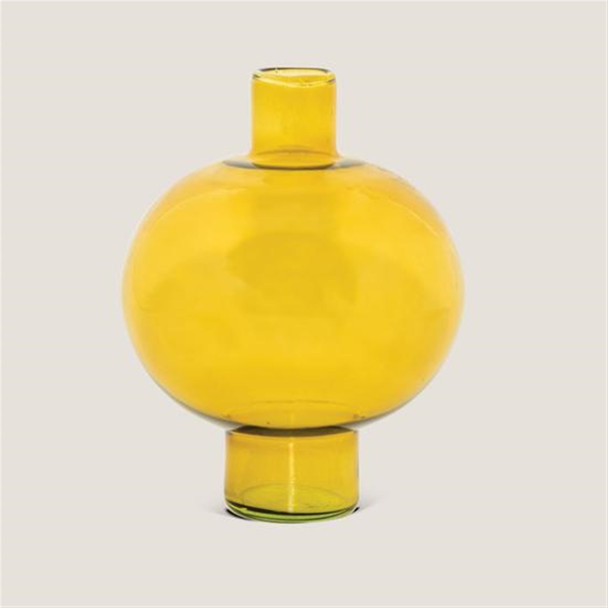 Bulb Recycled Glass Vases - Clear Yellow/Green