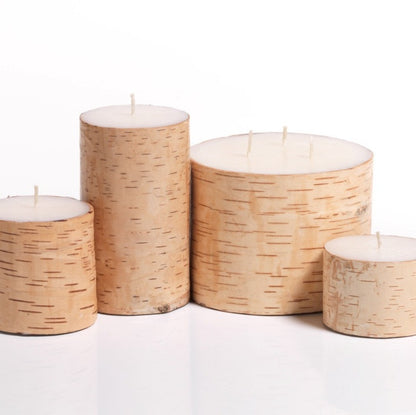 Birchwood Scented Pillar Candles - Set of 4 - Candles by Carlyle Avenue