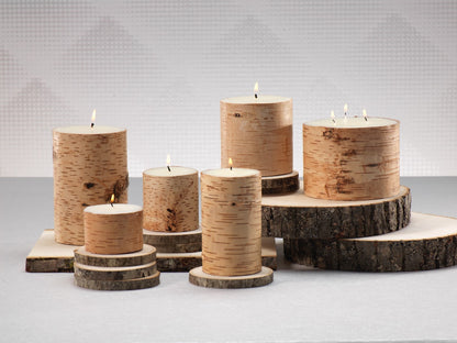 Birchwood Scented Pillar Candles - Set of 4 - Candles by Carlyle Avenue