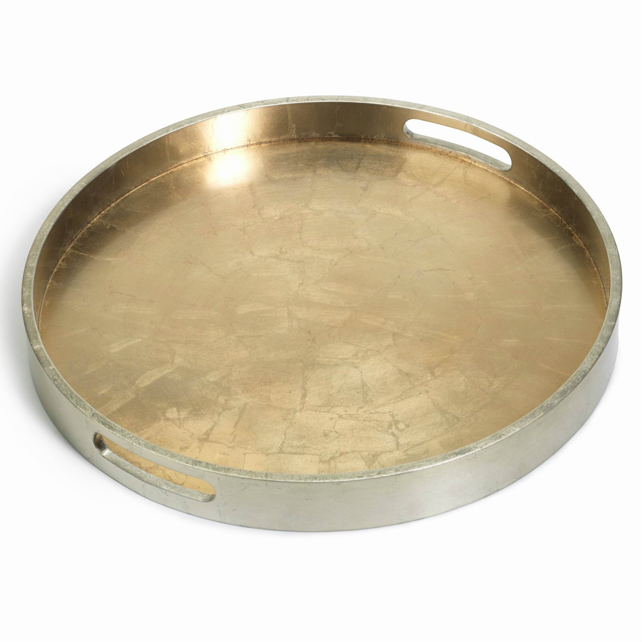 Round Antique Gold & Silver Serving Tray - CARLYLE AVENUE