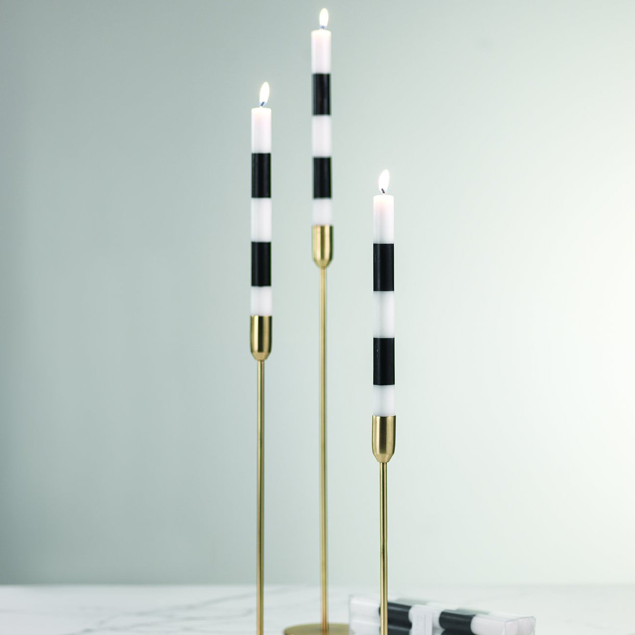 Modern & Festive Black Formal Taper Candles - Box of 6 - CARLYLE AVENUE