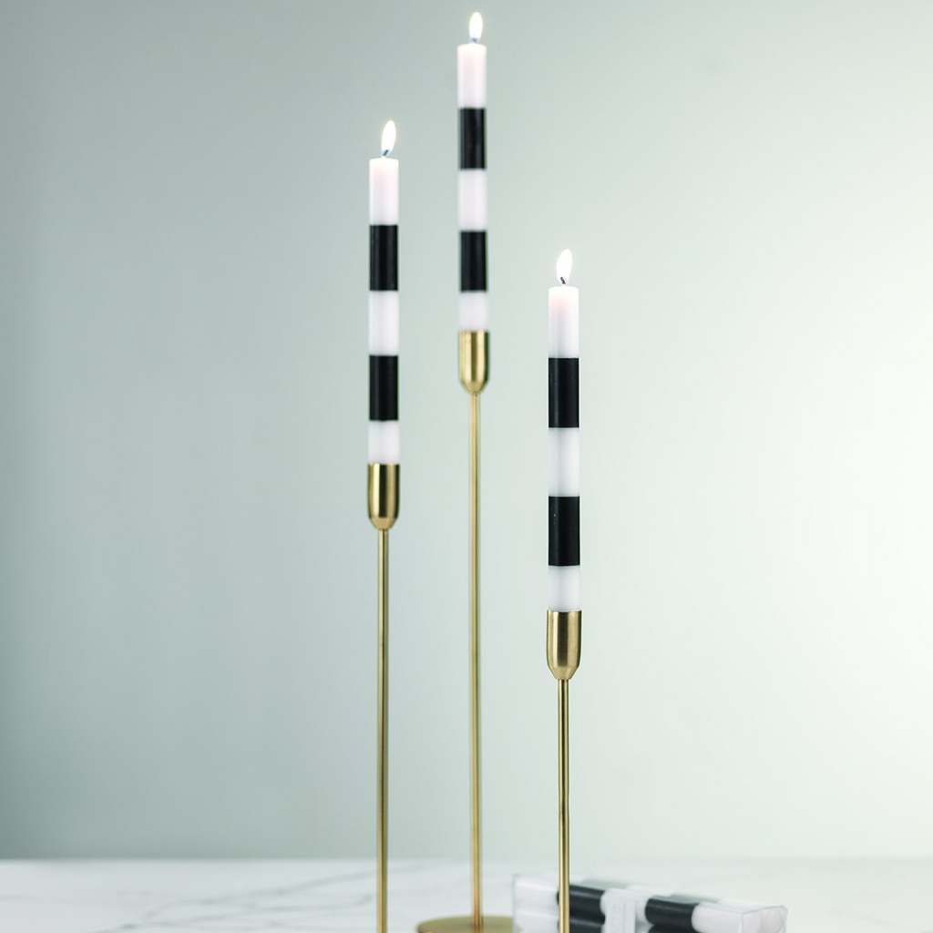 Modern & Festive Black Formal Taper Candles - Box of 6, Set of 2 - Candles by Carlyle Avenue
