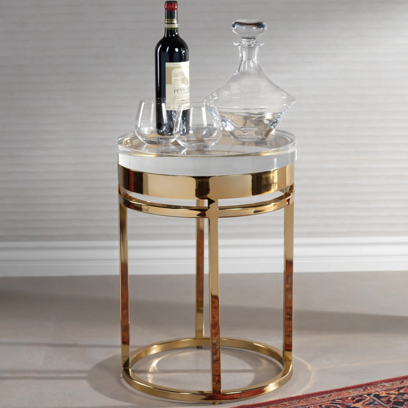 The Langham Side Table - Polished Gold - CARLYLE AVENUE