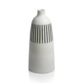 Salento All White Earthenware Vase w/ Black Stripes - Vases by Carlyle Avenue