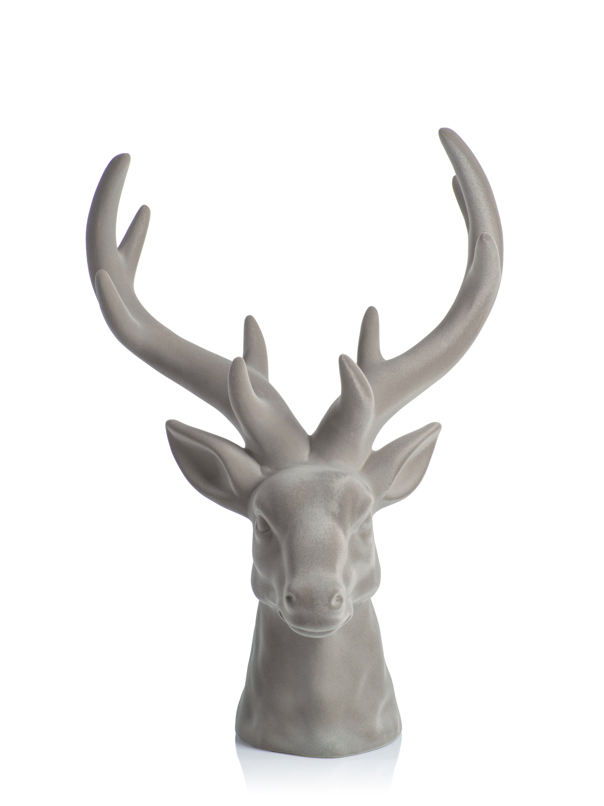 Flocked Cream Stag Head - CARLYLE AVENUE