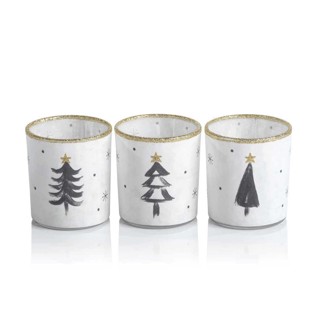 Tree Glass Tealight Holder - Set of 3 - Candle Holders by Carlyle Avenue