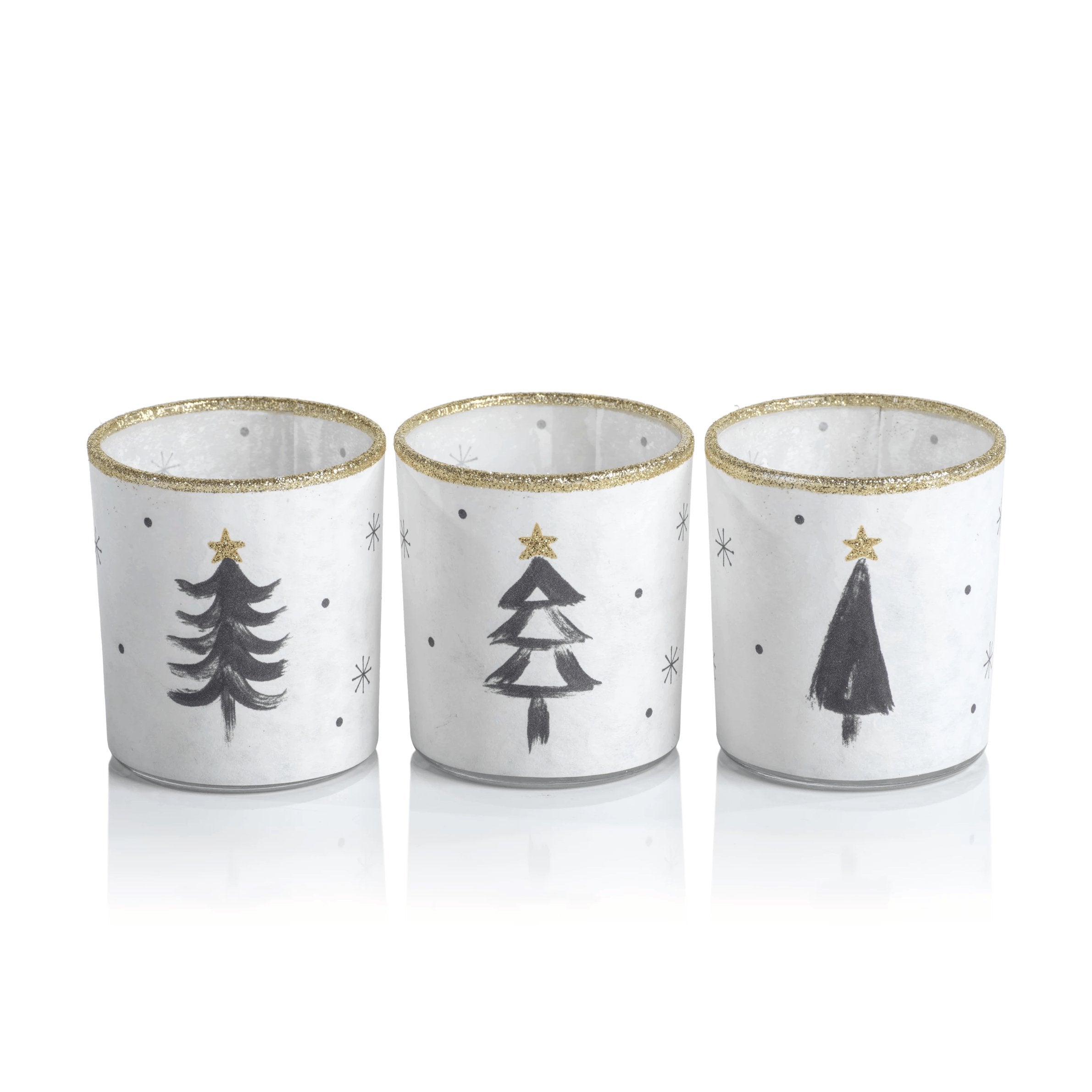 Tree Glass Tealight Holder - Set of 3 - Candle Holders by Carlyle Avenue