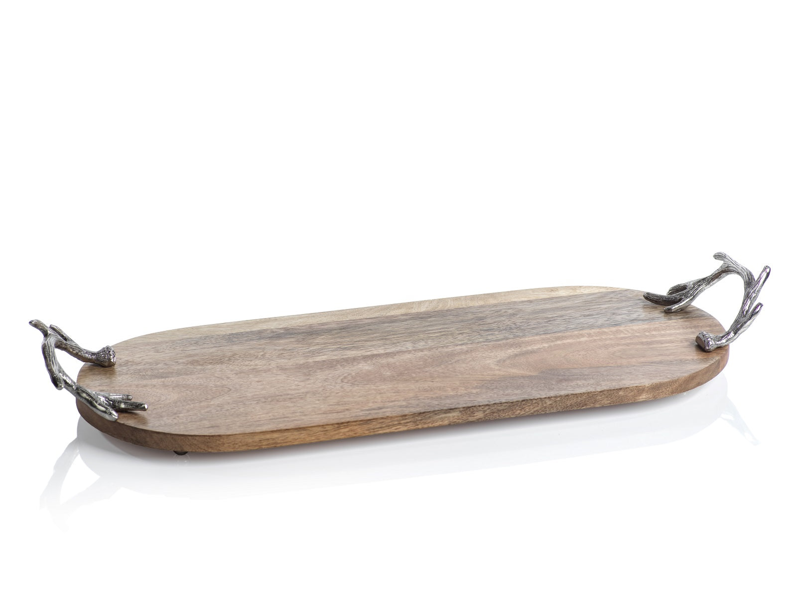 Wooden Oval Tray w/Antler Handles - CARLYLE AVENUE