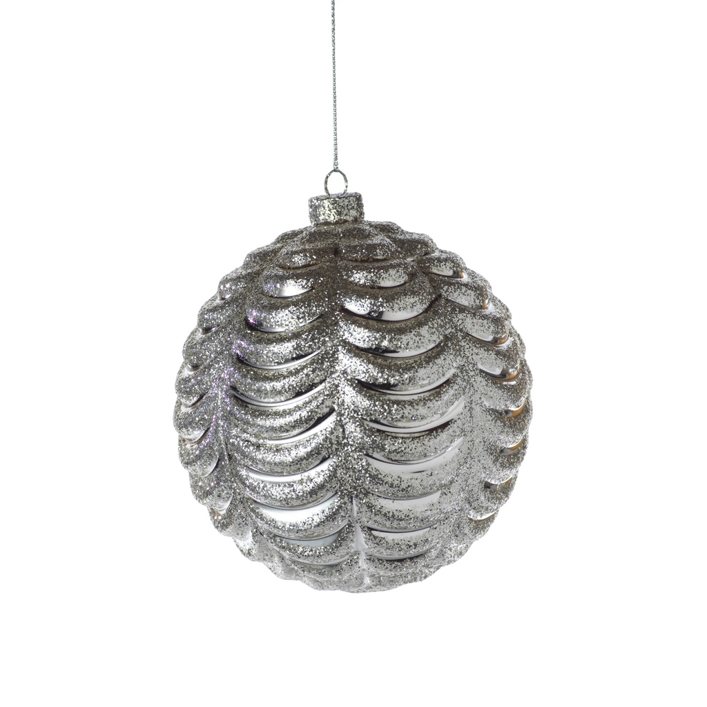 Silver Ripple Ball Ornament - Ornaments by Carlyle Avenue