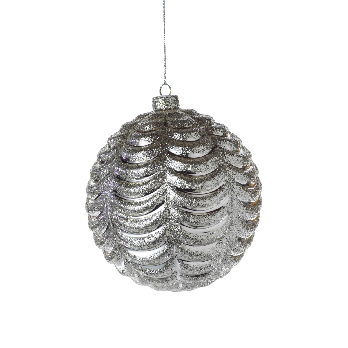 Silver Ripple Ball Ornament - Ornaments by Carlyle Avenue