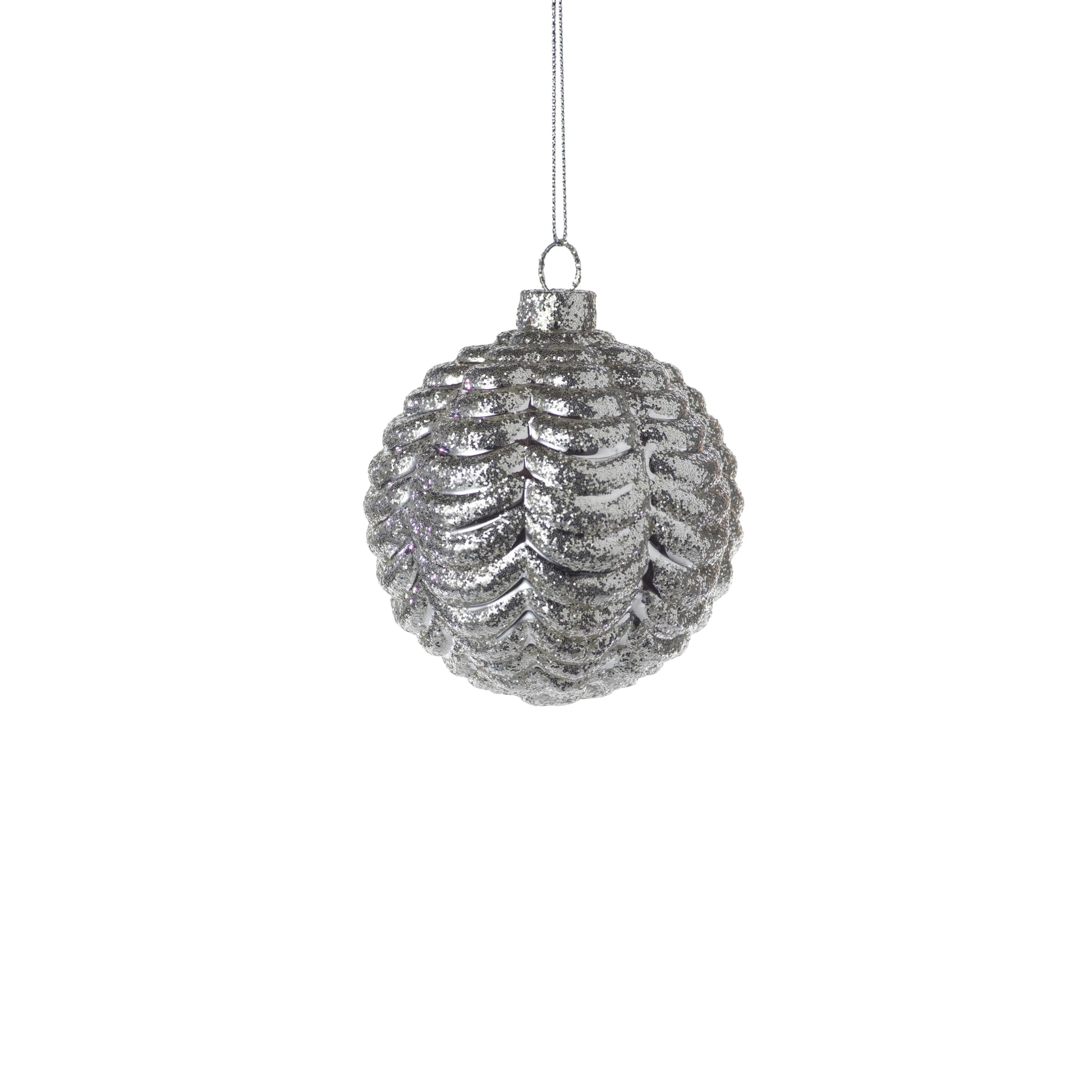 Silver Ripple Ball Ornament - CARLYLE AVENUE