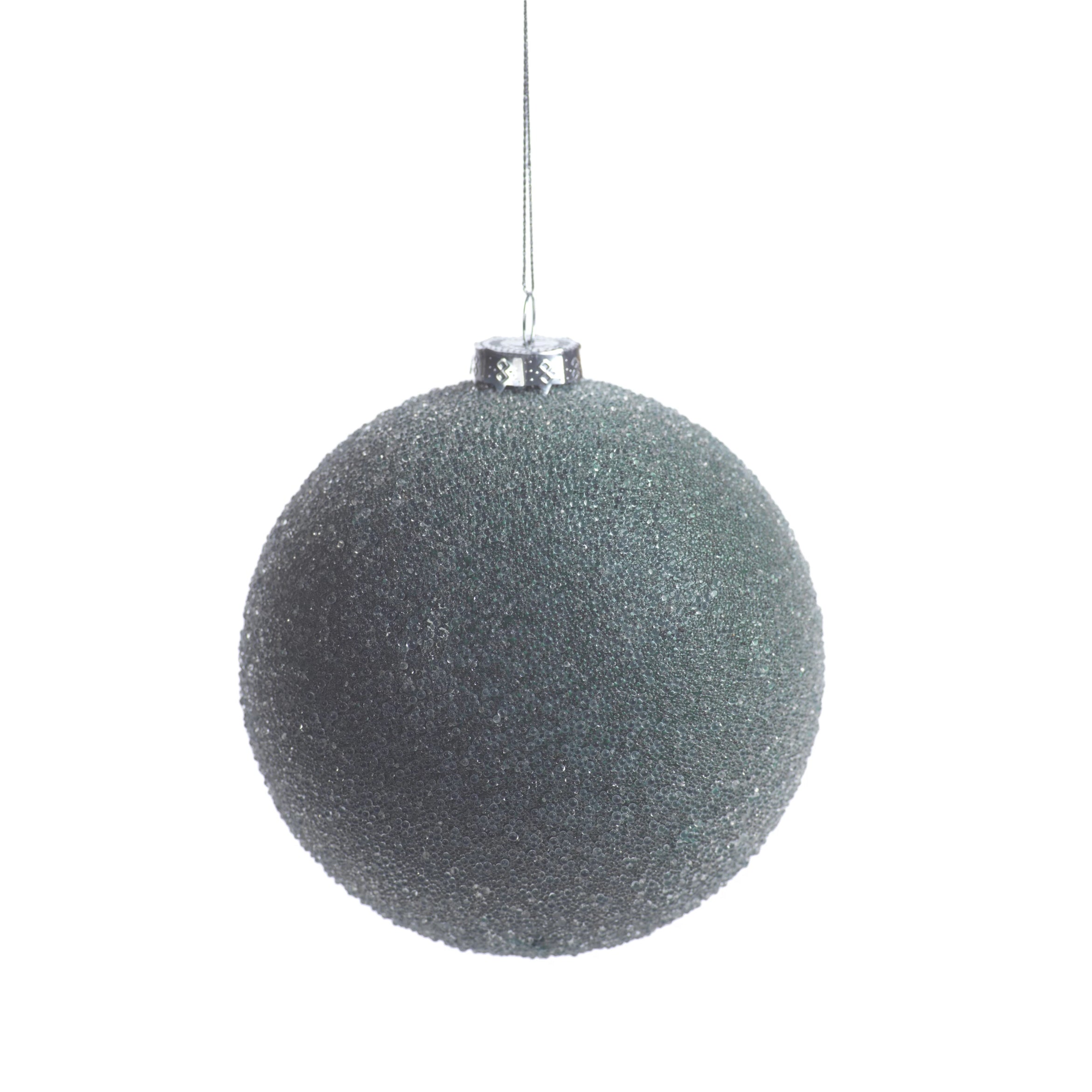 Frosted Green Beaded Ball Ornament - CARLYLE AVENUE