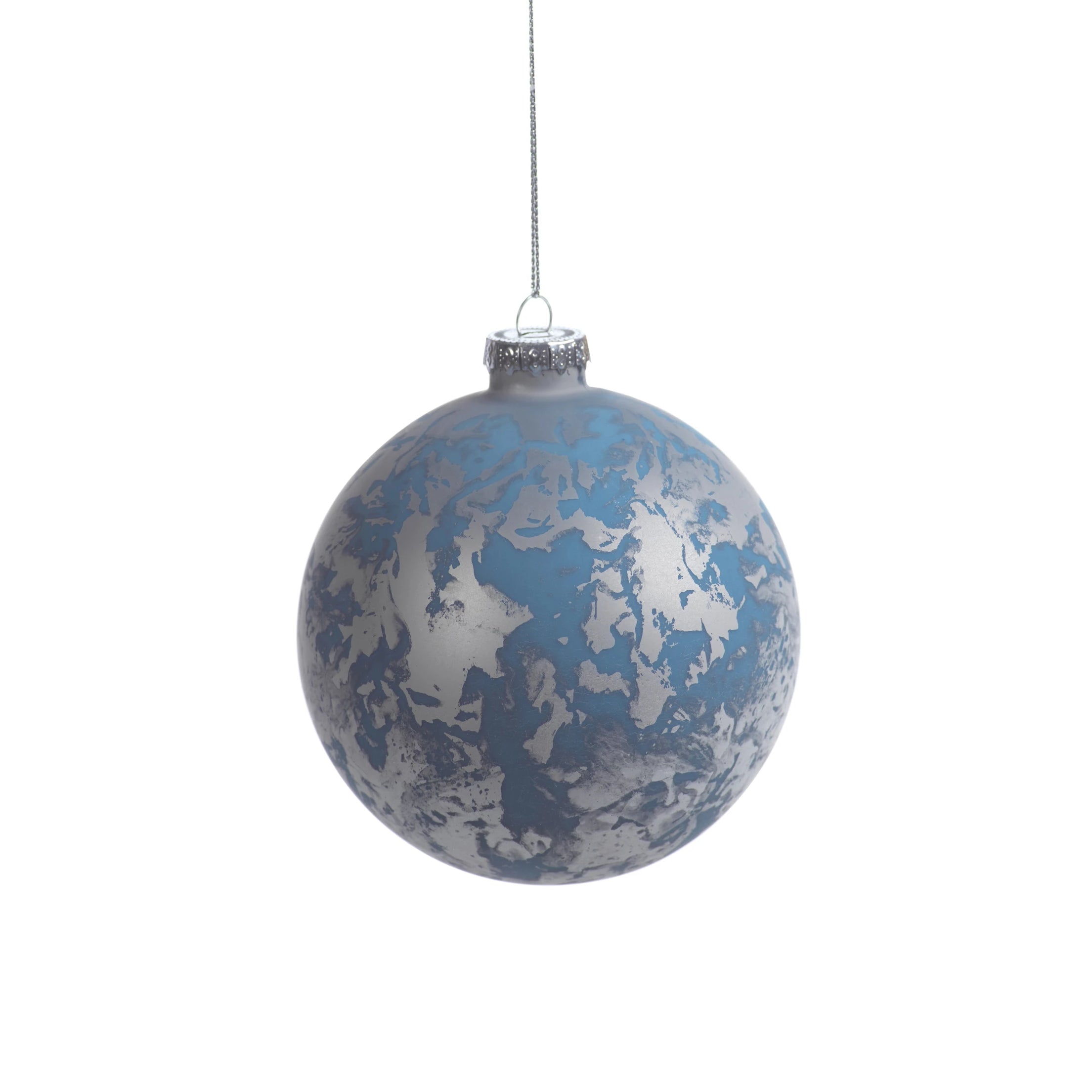 Patch Metallic Ornament - Silver& Blue - CARLYLE AVENUE
