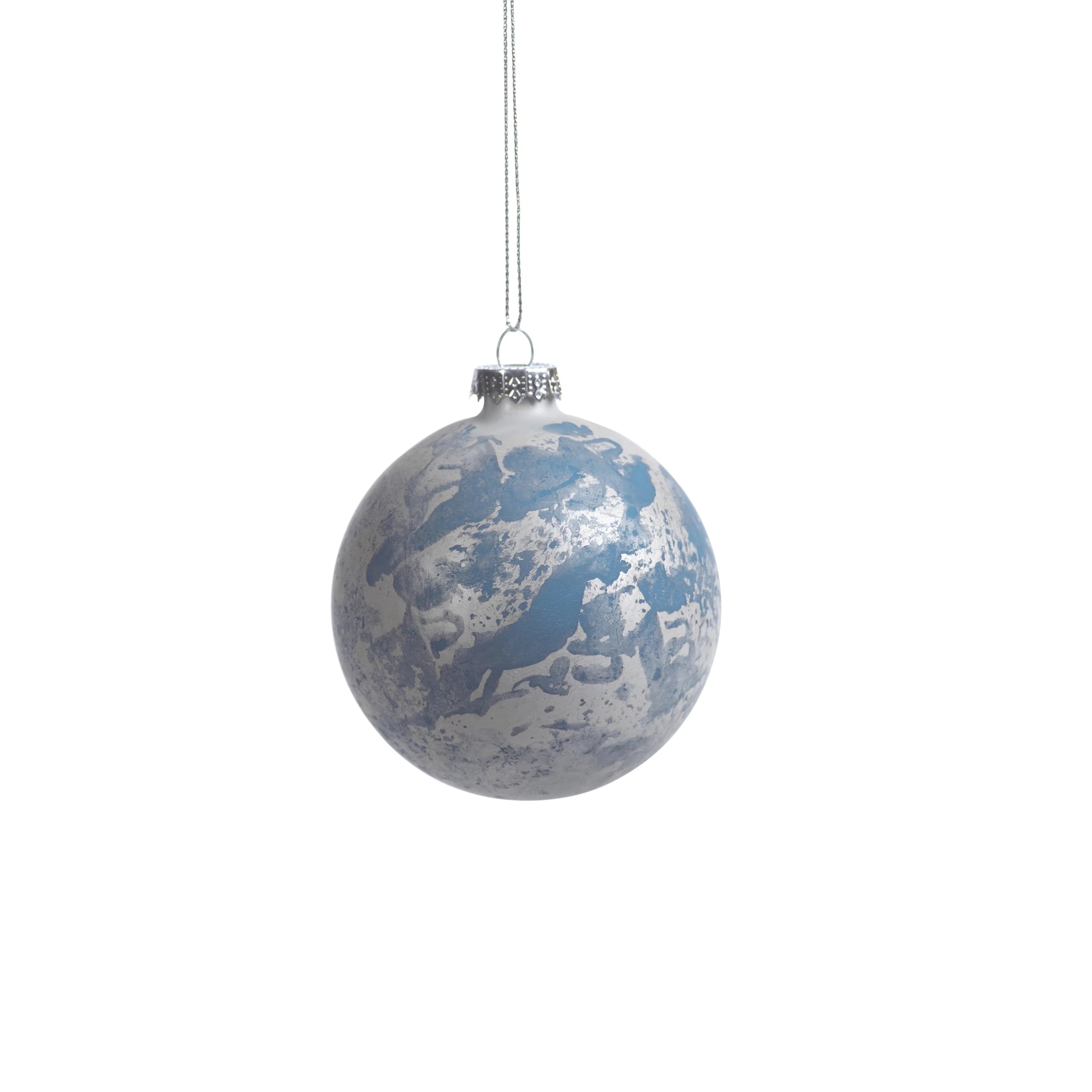 Patch Metallic Ornament - Silver& Blue - CARLYLE AVENUE