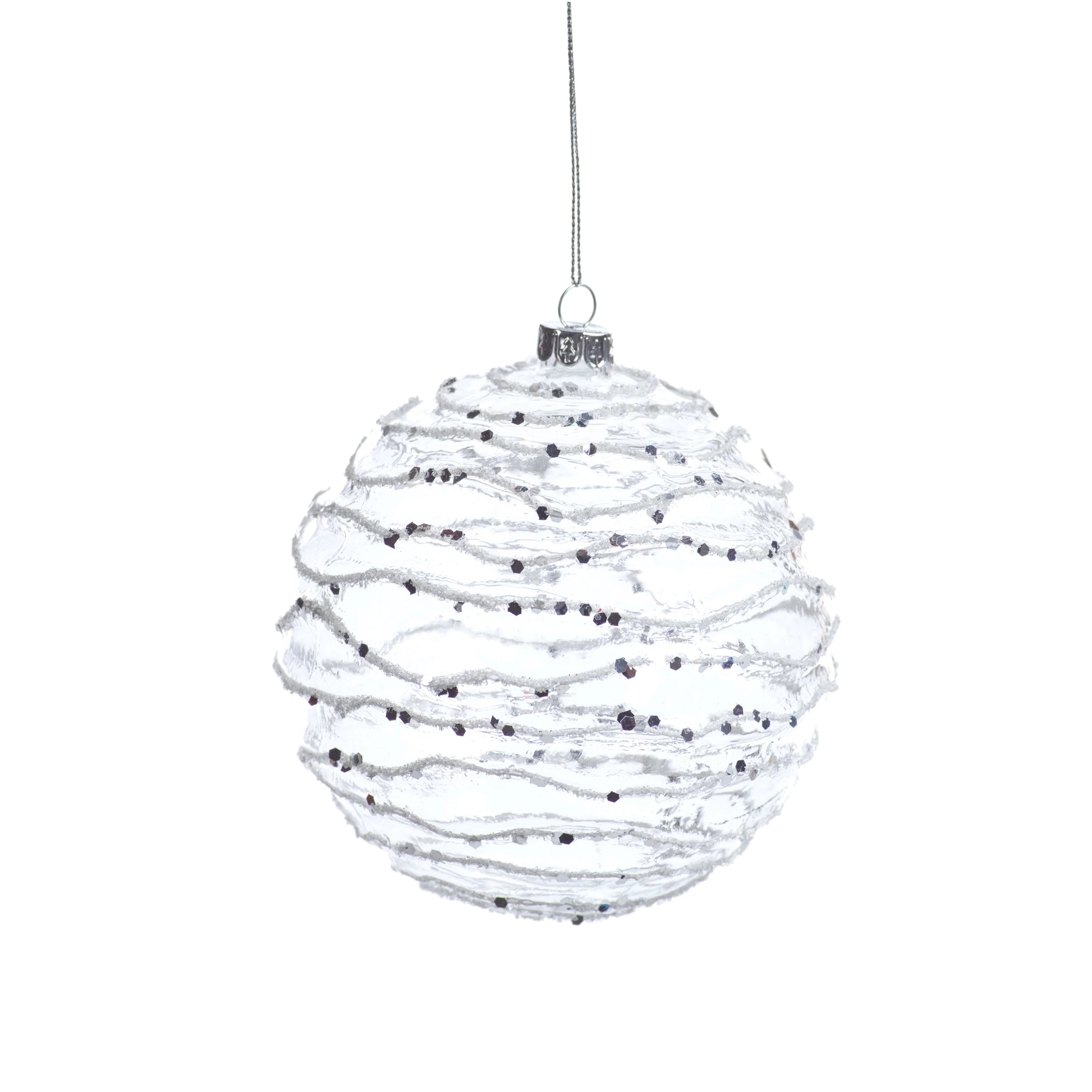 White & Silver Wave Ornament - CARLYLE AVENUE