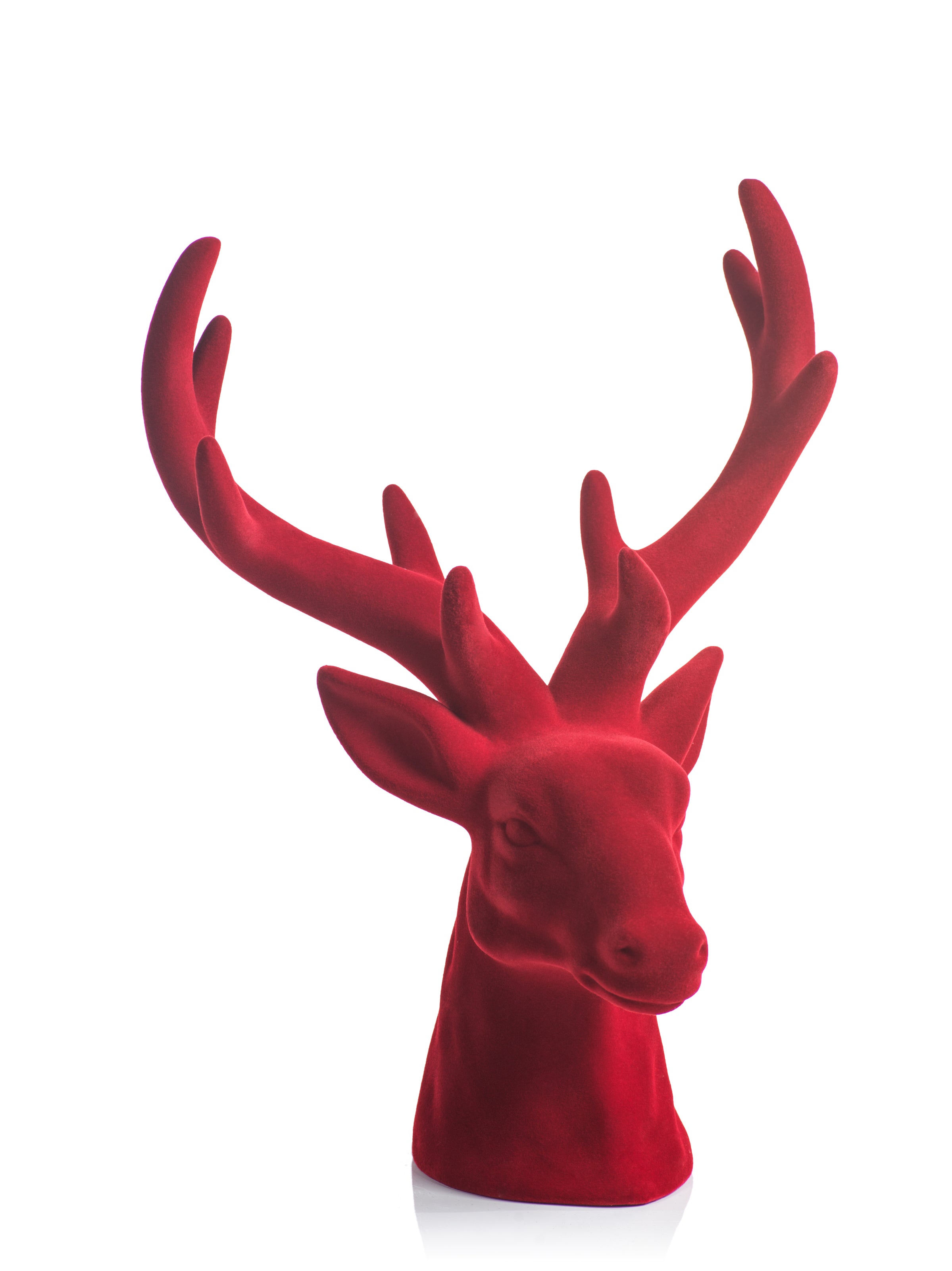 Flocked Red Stag Head - CARLYLE AVENUE