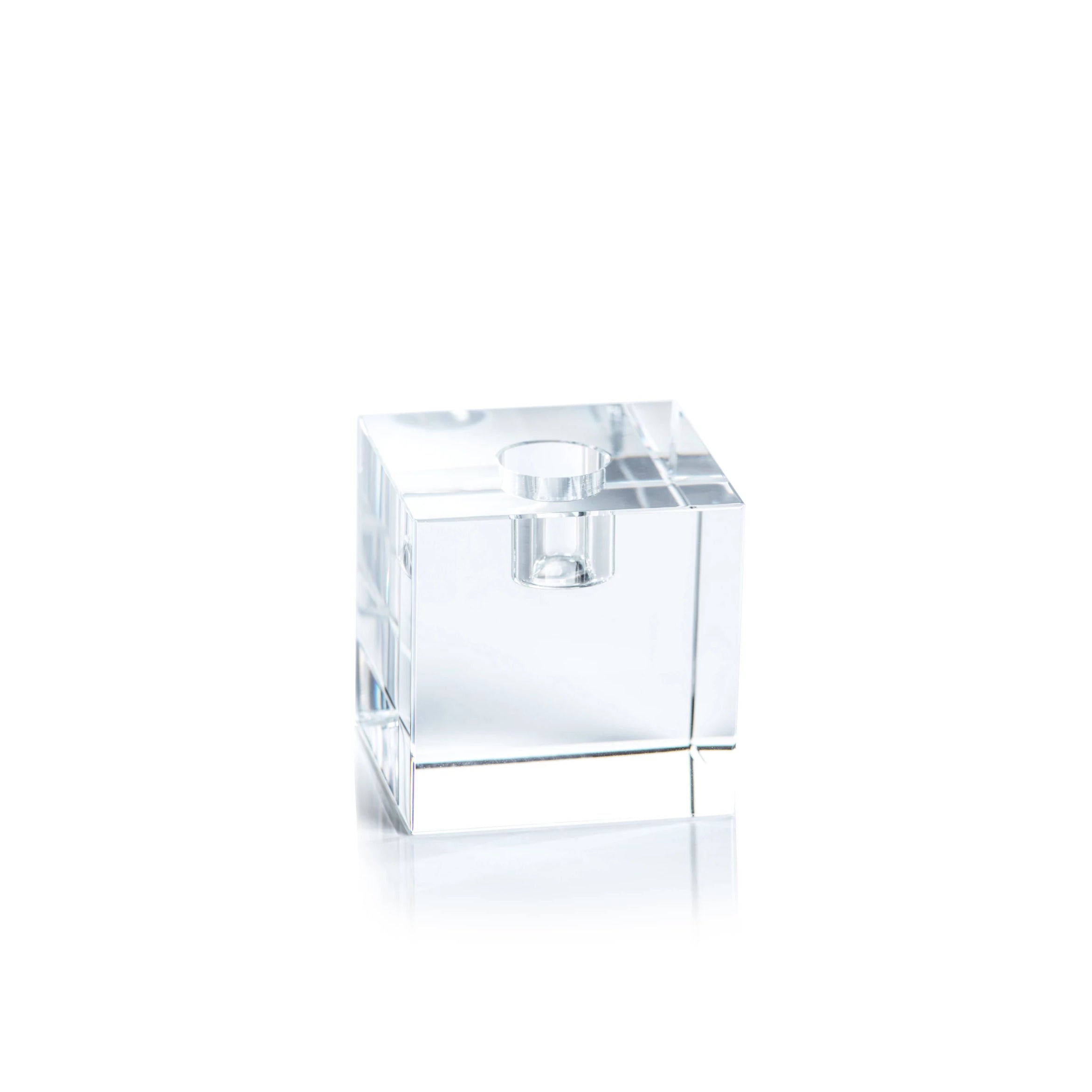 Square Crystal Glass Taper Holder - CARLYLE AVENUE