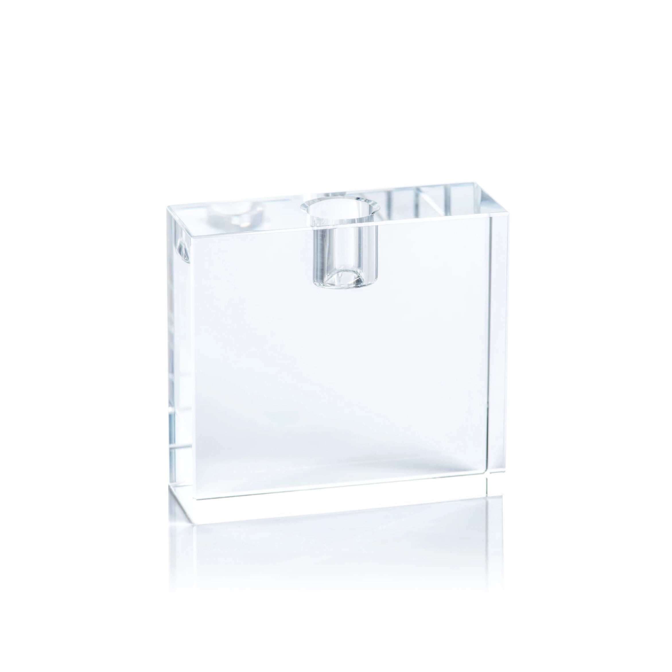 Square Crystal Glass Taper Holder - CARLYLE AVENUE