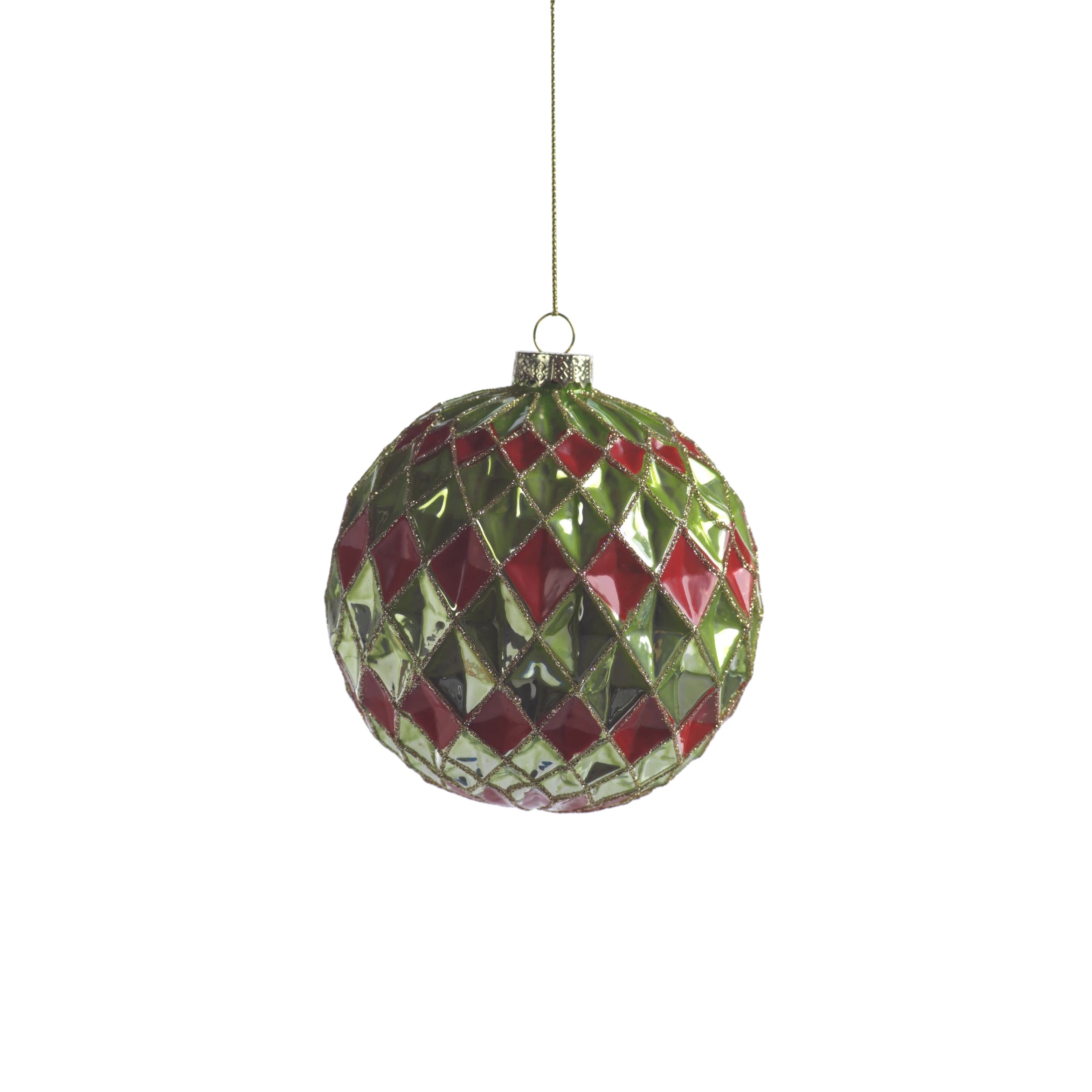 Carnival Ball Ornament - Green & Red - CARLYLE AVENUE