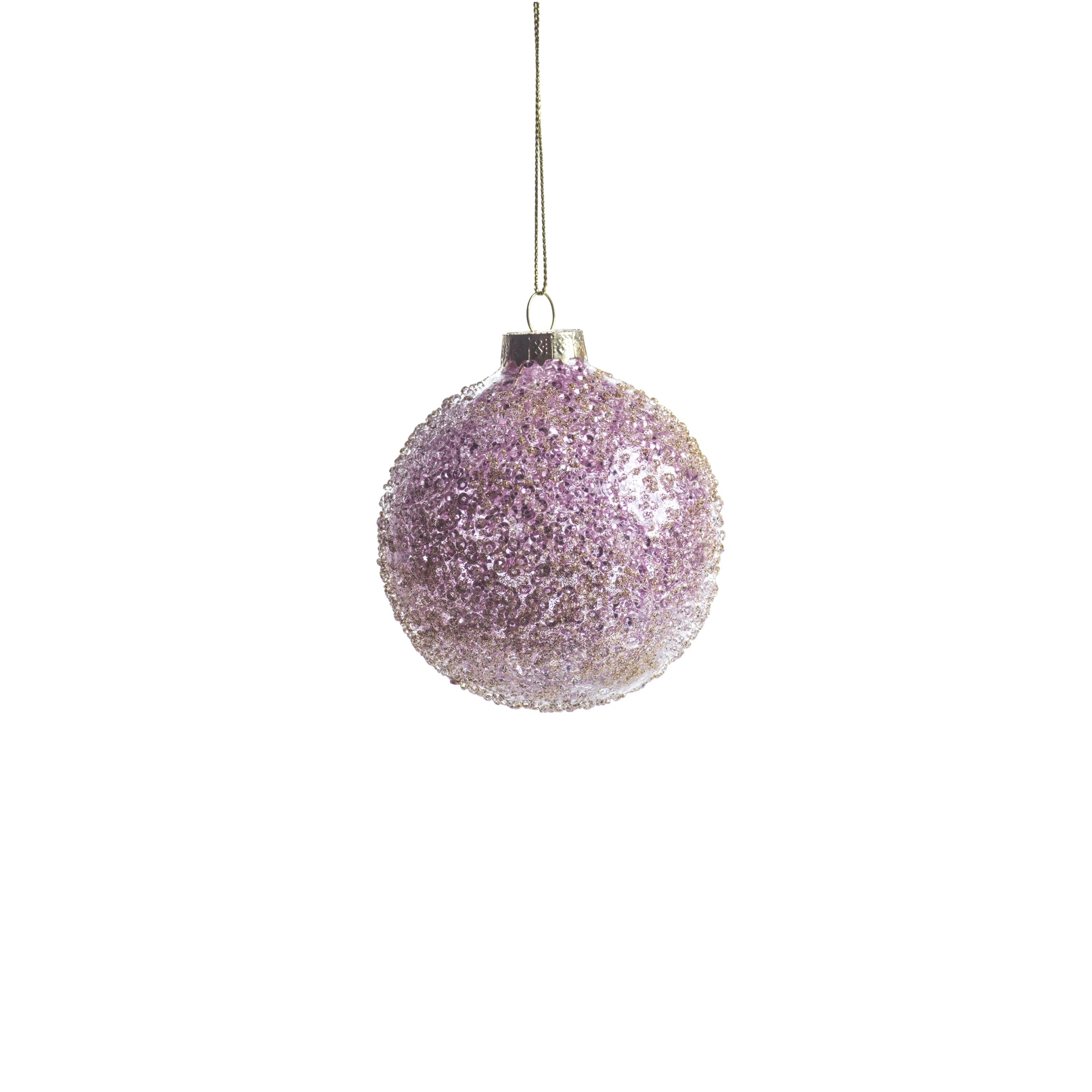 Pink Beaded Ball Ornament