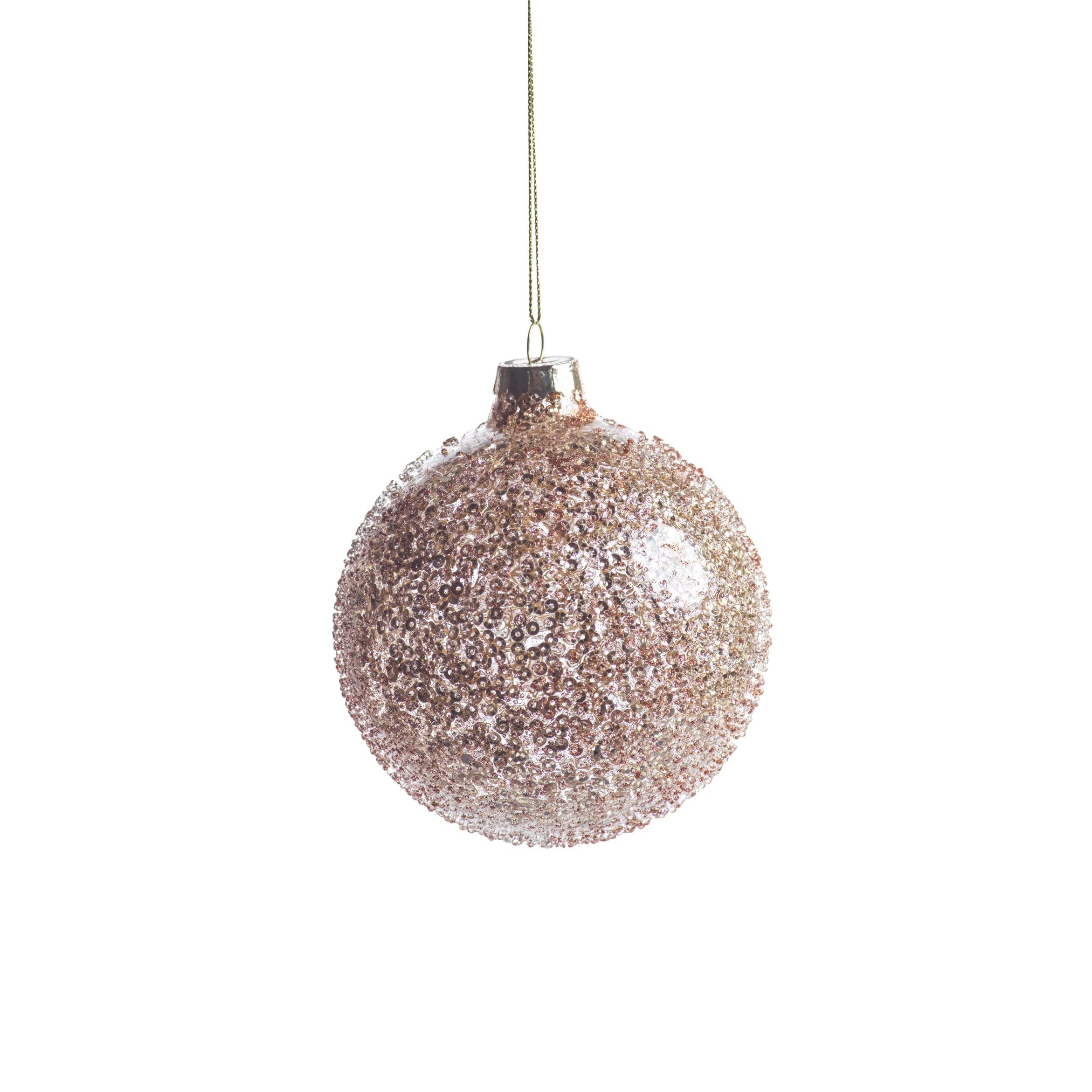 Burnt Gold Beaded Ball Ornament - CARLYLE AVENUE