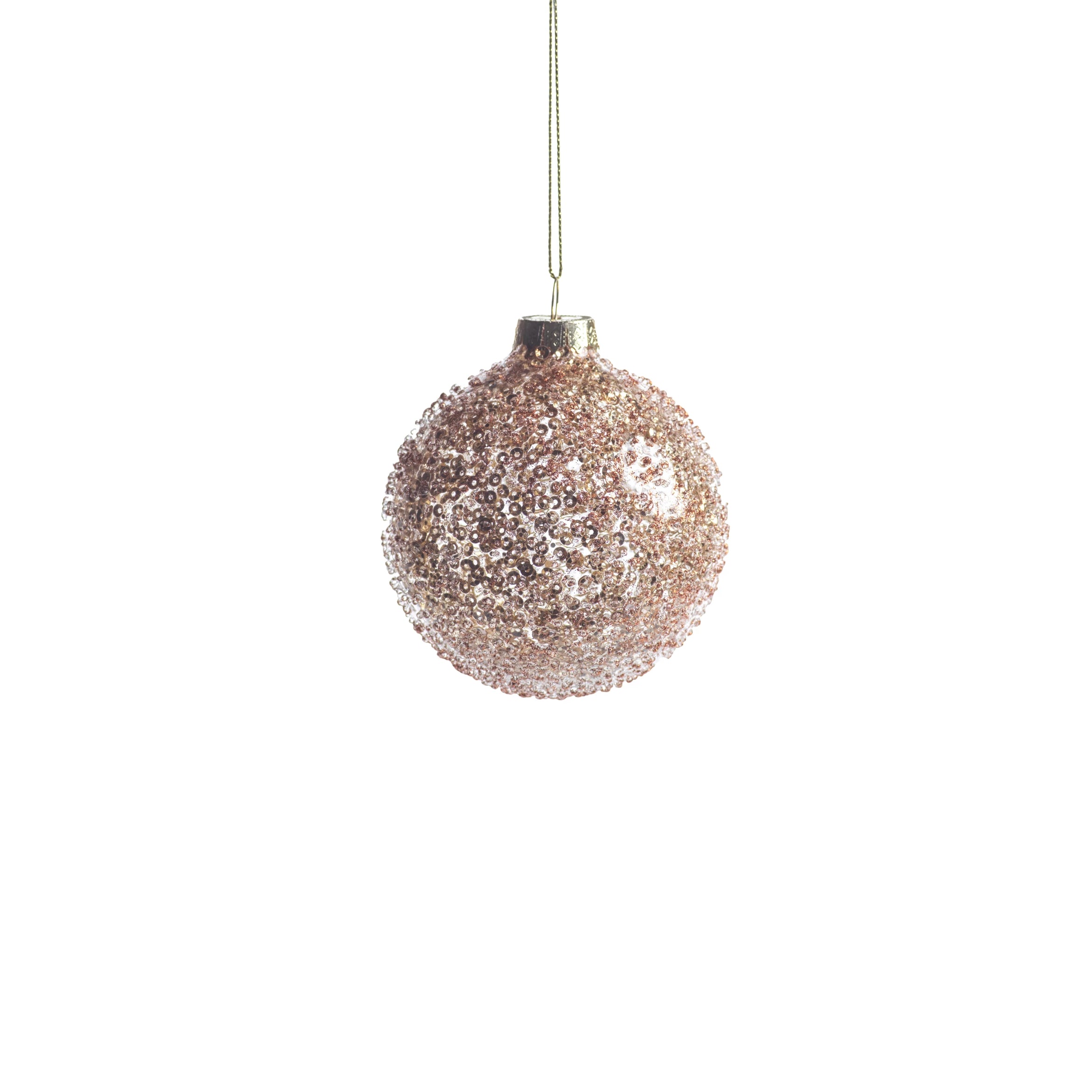 Burnt Gold Beaded Ball Ornament - CARLYLE AVENUE