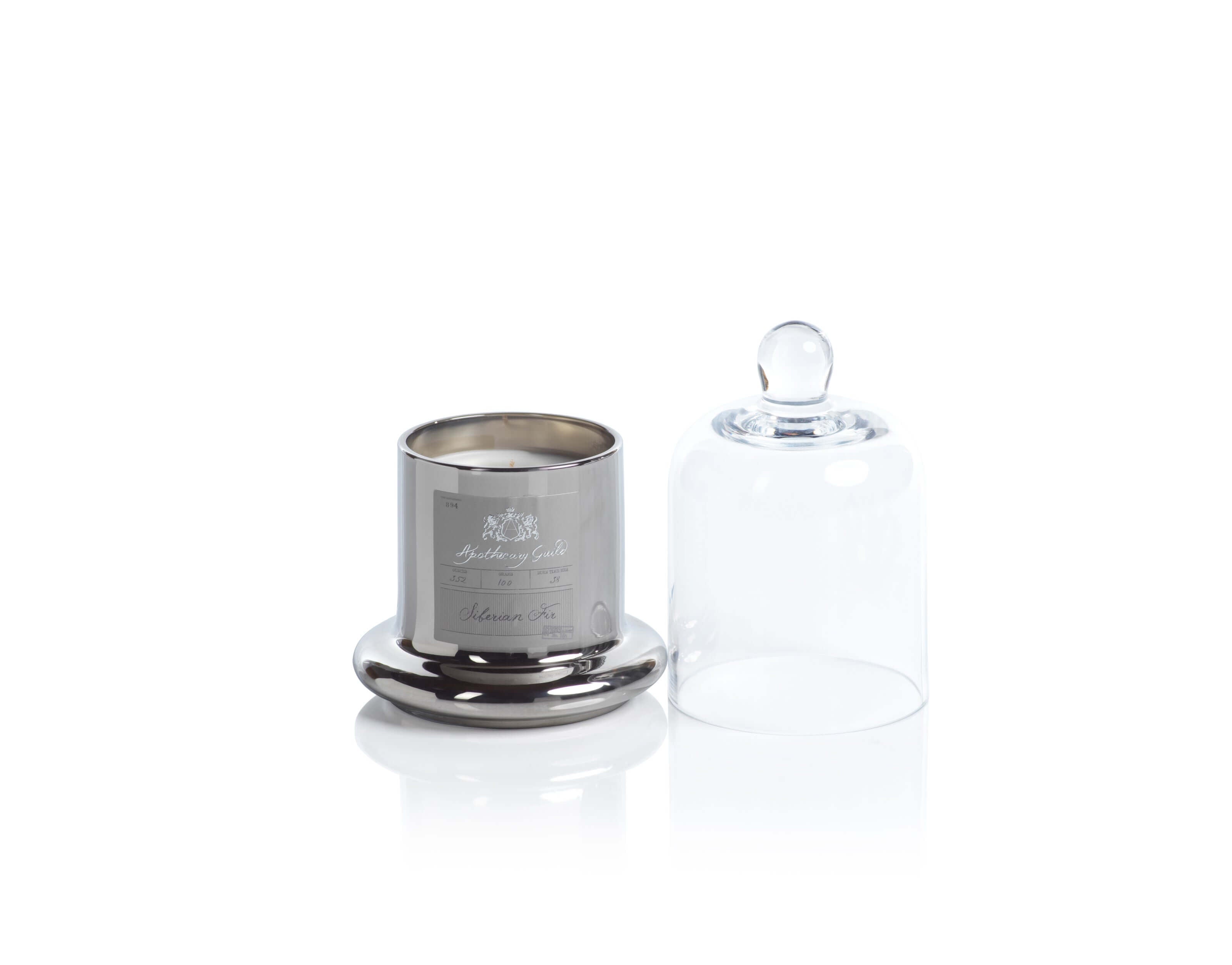 Apothecary Guild Domed Candle - Silver - Siberian Fir - Candles by Carlyle Avenue
