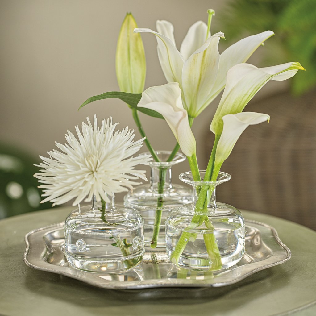 Raised Design Glass Bud Vase - Set of 3 - Vases by Carlyle Avenue