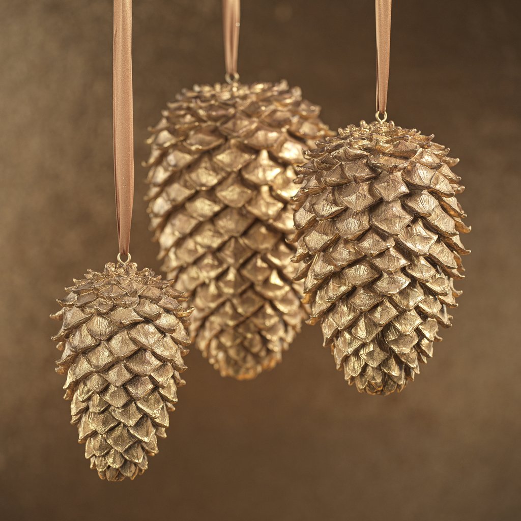 Golden Decorative Pine Cone