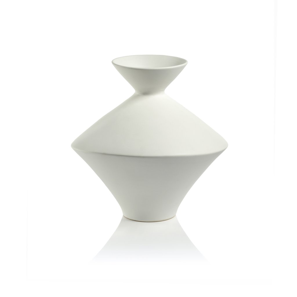 Bergen White Stoneware Vase