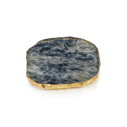 Agate Marble Glass Coaster with Gold Rim - Set of 4 - Coasters by Carlyle Avenue