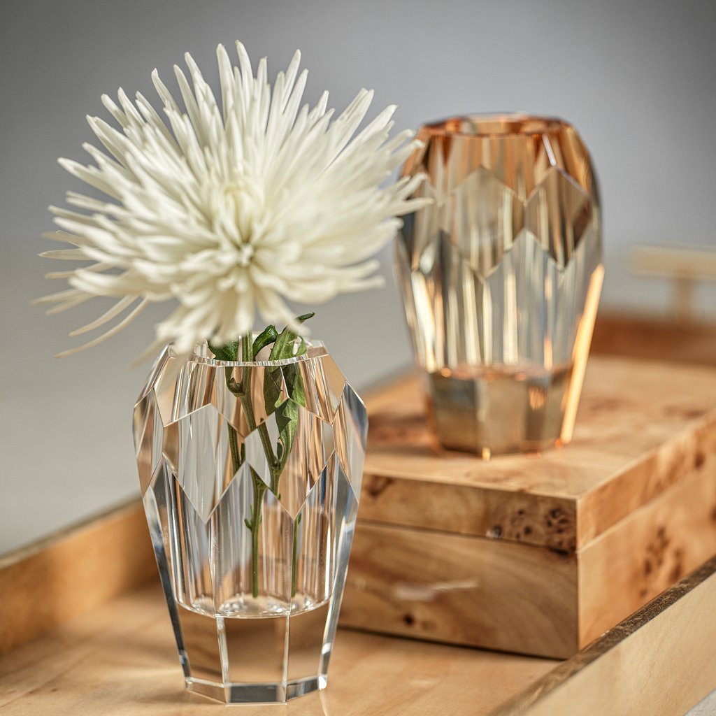 Veniza Cut Crystal Vase - 4 Colors - Vases by Carlyle Avenue