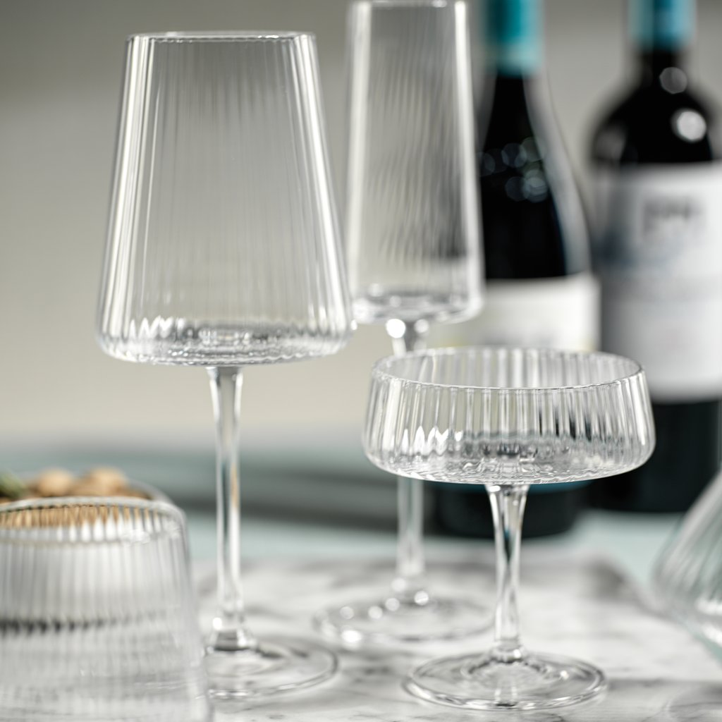 Fluted Textured Wine Glass - Set of 4