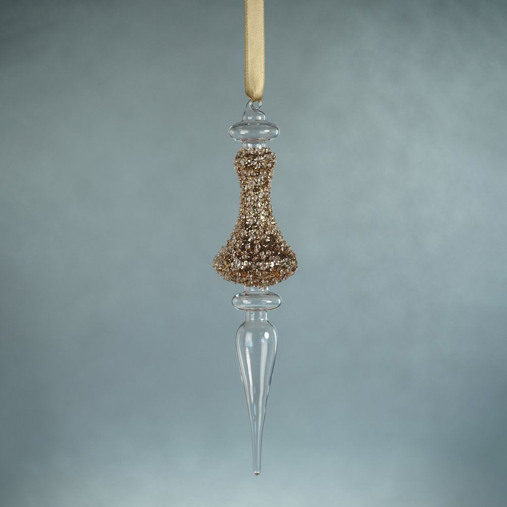 Icicle Glass Ornament - Gold