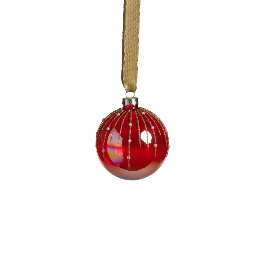 Red Shimmer Glass Ornament