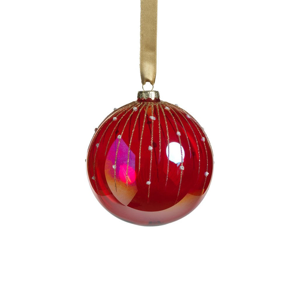 Red Shimmer Glass Ornament