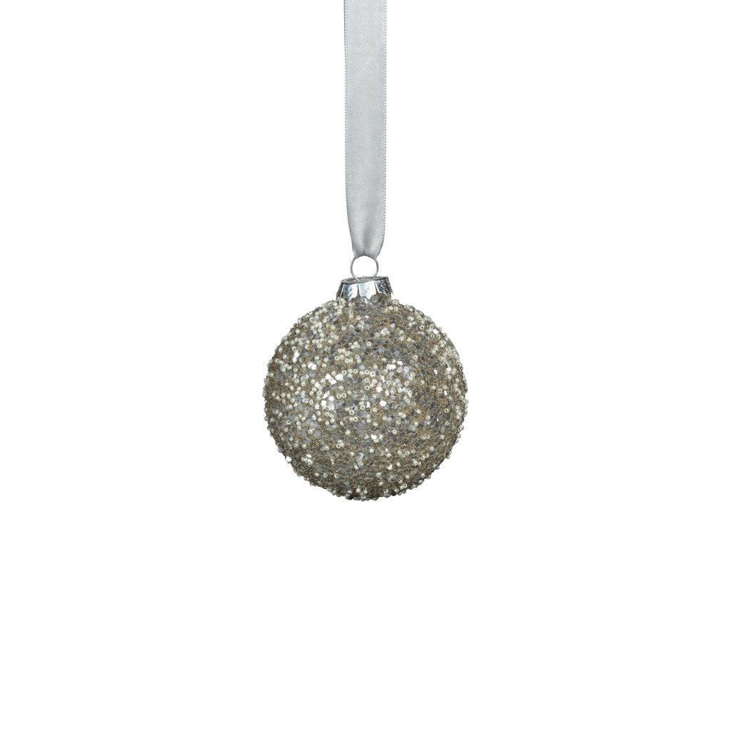 Crystal Flurry Glass Ball Ornament