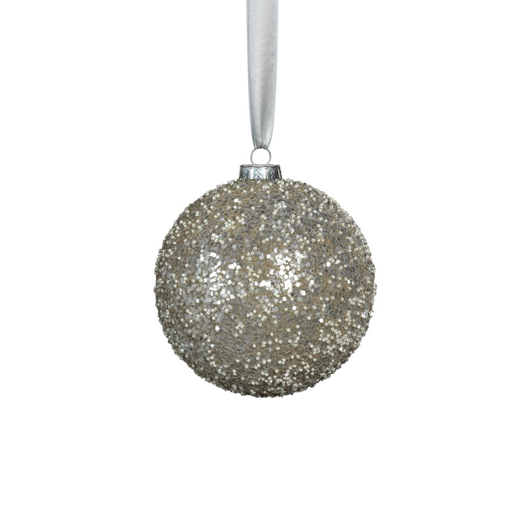 Crystal Flurry Glass Ball Ornament