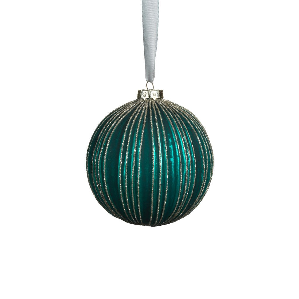 Vintage Blue Glass Ball Ornament