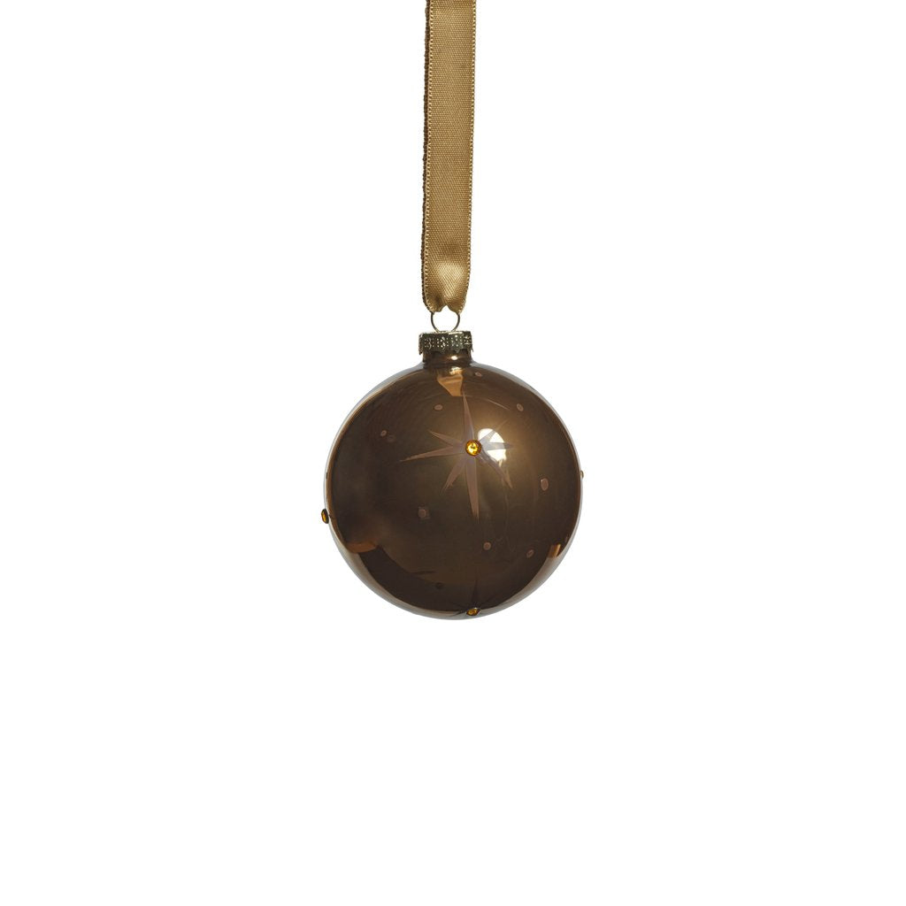 Star Topaz Glass Ball Ornament - Brown