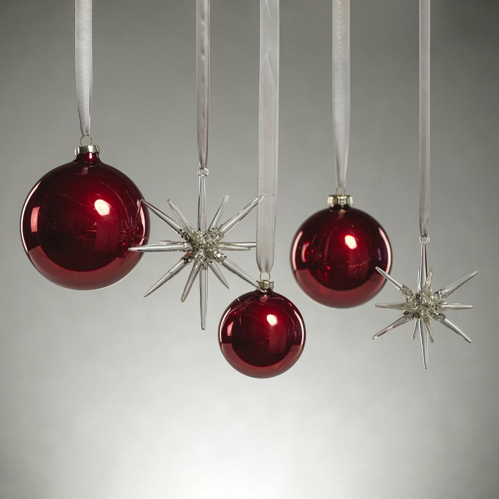 Ruby Glass Ball Ornament - Red