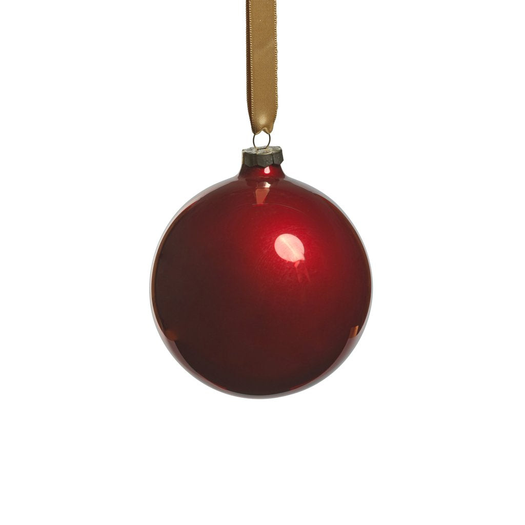 Ruby Glass Ball Ornament - Red