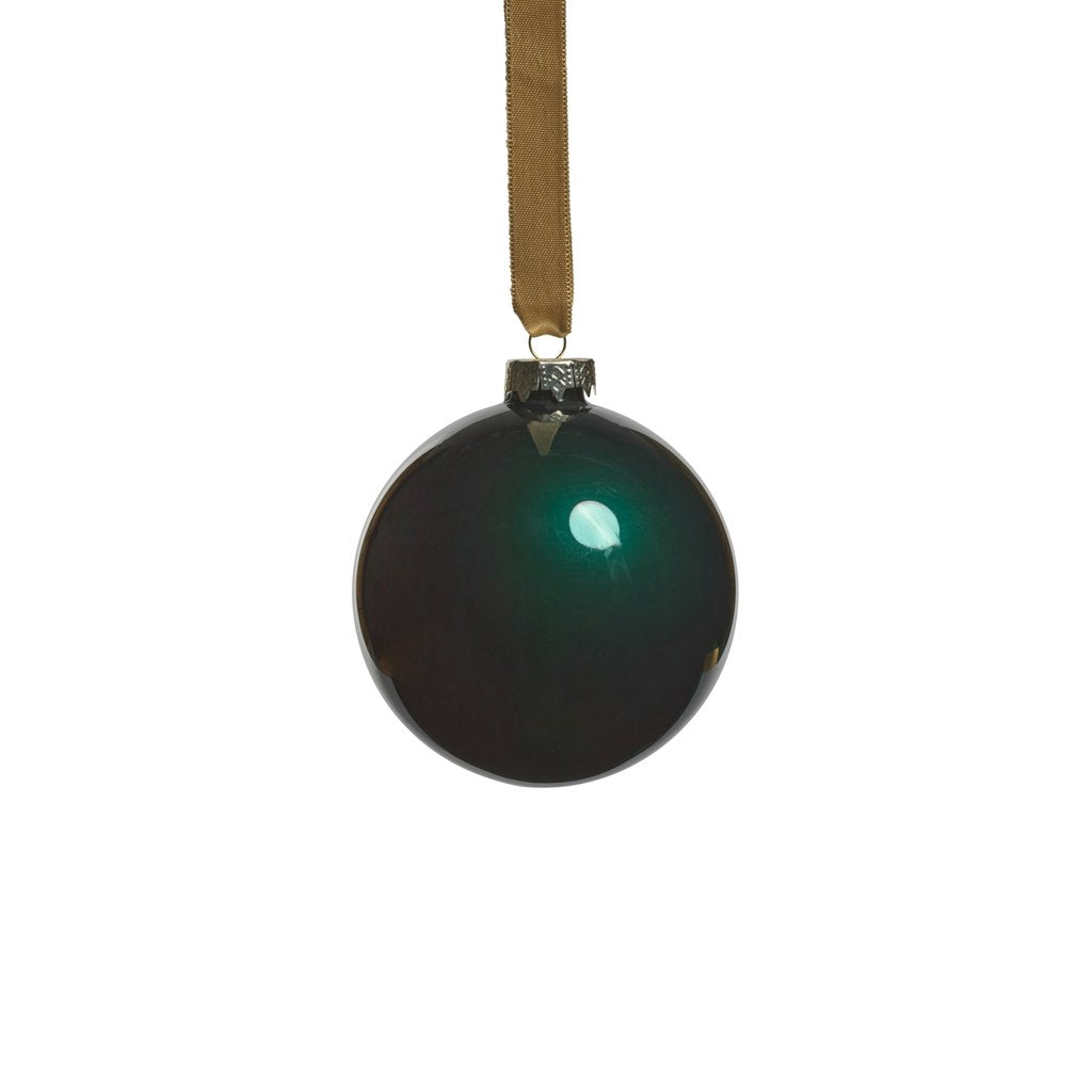 Sapphire Glass Ball Ornament - Black Green